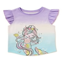 Garanimals Baby Girls & Toddler Girls Mermaid grafička lepršava majica, veličine 12m - 5T