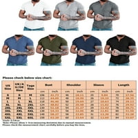 Abtel muške ljetne vrhove kratkih rukava Henley majica casual mišićna majica MENS Slim Fit Work Bluse Armygreen XL