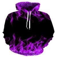 Frontwalk muške dukserice regularnog kroja sa vezicama 3D Digitalna štampa Casual dukserica muške duge rukave Sport pulover Purple XL