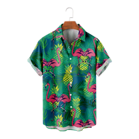 Flamingos Green Leaf Hawaii Beach Boys Košulje Tanke tkanine The Baby Thirts Summer Childry Odjeća za