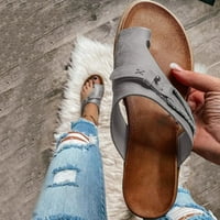Puntoco ženske sandale, stilske ravne sandale Udobne klizanje Jedine dame Ljeto plaže cipele sive