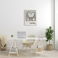 Stupell Industries savremeni ljudi ocrtavaju simbol srca Keith Haring canvas Wall Art, 30, dizajn Ros