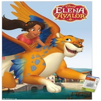 Disney Elena of Avalor - Letni zidni poster sa drvenim magnetskim okvirom, 22.375 34