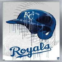 Kansas City Royals-Zidni Poster Za Kacigu, 14.725 22.375 Uokviren