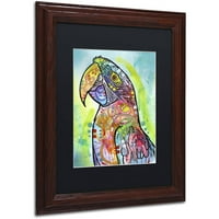 Zaštitni znak Likovna umjetnost' Macaw ' platno Art Dean Russo, crni mat, drveni okvir