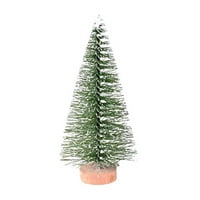 Božićno drvsko mini borovo drvo s drvenim bazom DIY kućni stol gornji dekor