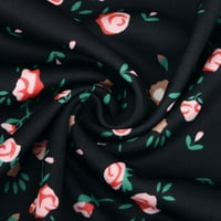 Haljine za žene Boemsko stil bez rukava bez rukava bez rukava, cvjetni print ljetni haljini, crni 2xl