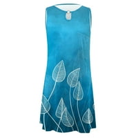 Clearance-rasprodaja ljetna haljina za žene bez rukava cvjetni uzorak haljina za čamac vrat Midi Fit i