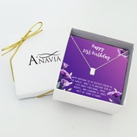 Anavia Happy 21st Birthday Gifts Nerđajući čelik modna ogrlica rođendanska čestitka nakit poklon za nju,