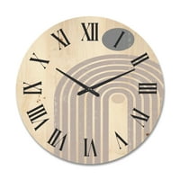 PROIZVODNJAK Sažetak dugac mjeseca i sunca u zemljanim tonovima Modern Wood Wall Clock