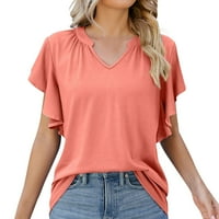 Ženske majice ženske Casual majice gradijent boja vrhovi elegantni V izrez gornji kratki rukav labavi