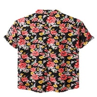 Cindysus Muška majica sa dugmetom down majica kratki rukavi vrhovi praznična bluza havajske ljetne košulje