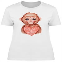 Naša ljubav je zauvijek slatka Majmunska majica za žene-slika Shutterstock, ženska mala