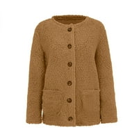 Pgeraug zimski kaputi za žene Žene plus veličine džepovi za džemper sa gornjim odjećima Gumbi Cardigan