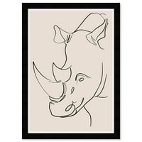 Wynwood Studio štampa nosoroga u linijama životinje zoološki vrt i divlje životinje zid Art platno Print