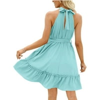 Cuoff Ljetne haljine za ženske kratke suknje Helpking Crack suknja haljina plava l