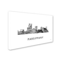 Zaštitni znak Likovna umjetnost 'Parsippany New Jersey Skyline WB-BW' Canvas Art by Marlene Watson