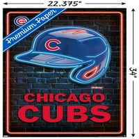 Chicago Cubs - Neonski Zidni Poster Za Kacige, 22.375 34