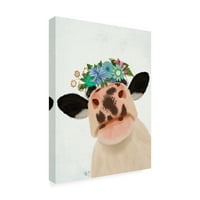 FAB Funky 'krava sa cvijećem krune' platna umjetnost