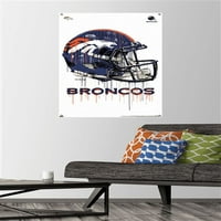 Denver Broncos - zidni poster kacige za kacigu sa push igle, 22.375 34
