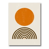 Designart 'apstraktna minimalna duga i narandžasto Sunce I' moderna platnena zidna umjetnička štampa