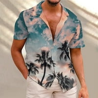 Jesen Novo Muška majica Muške modne Ležerne prilike Okrećeno ovratnik tiskane kratkih rukava na plaži