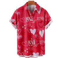 Pink Love Heart Summer Fashion 3d Shirts Boys Muška Oversized Beach Kids Shirt kratki rukavi Print Hawaiian