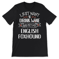 Engleska Foxhound majica za ljubitelje vina i vlasnike pasa