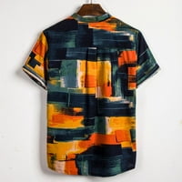 Muške Majice Grafički Etnički Kratki Rukavi Pamučna Posteljina Štampanje Havajske Bluze Košulje Za Muškarce