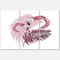 Designart 'Pink Flamingo in Tropical Summer II' Tropical Canvas Wall Art Print