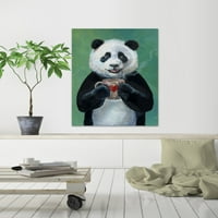 Panda Slikanje srca Slikanje Ispis na zamotano platno