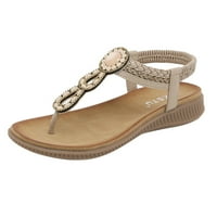 DMQUPV Ljetne sandale za žene Dressy Casual Bohemian Sandale Boho Beach Sandale Flip Flops Rose Sandale