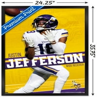 Minnesota Vikings - Justin Jefferson zidni poster, 22.375 34 uokviren