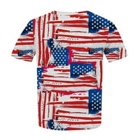 Dianli SAD majice za žene okrugli vrat bluza kratki rukav američka zastava zvijezda prugasti Print ljetne