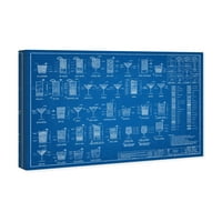 Wynwood Studio Piće i alkoholna pića Zidna umjetnost platnene koktele 'Happy Hour Specs' - plavi, bijeli