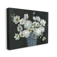 Stupell Industries bijeli miješani cvjetovi Rustikalni sadnica Botanica i cvjetna slika Galerija zamotana