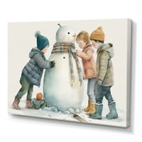 DesimanArt Kids izgradnja ogromnog snjegovića IV platna zidna umjetnost