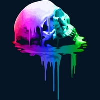 Melting Skull u živim bojama muški ugalj Heather Grey grafički Tee-dizajn od strane ljudi 2XL