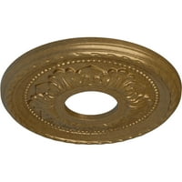 Ekena Millwork 1 8 od 1 2 ID 1 p Palmetto plafonski medaljon , ručno oslikano bledo zlato