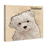 Wynwood Studio životinje zid Art platno grafike' Malteški ' psi i štenci-Bijela, braon