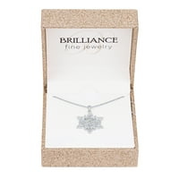 Brilliance Fine Jewelry Simulirani Dijamant Pahuljica Privjesak Srebro Platiran