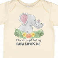 Inktastic, nikad neću zaboraviti da me papa voli slatkih slonova poklon dječjih dječaka ili dječje djece