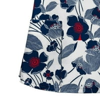 Floleo ženski Tops Clearance SummerWomen kratki rukav V-izrez uniformni štampani džepovi bluza