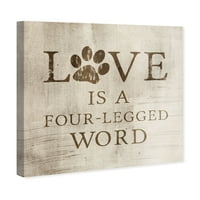 Wynwood Studio tipografija i Citati Wall Art platnene grafike 'ljubav je Četveronožna riječ' ljubavni