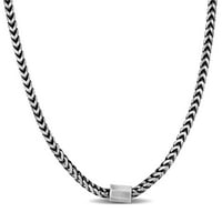Miabella Unise Srebrna oksidirana Franco link ogrlica sa kopčom jastoga - minimalističko slojevitost