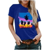 Gaecuw Womens Summer Tops Tops Bluze Kratki Rukav T Shirts Regular Fit Pulover Tees T-Shirts Grafički
