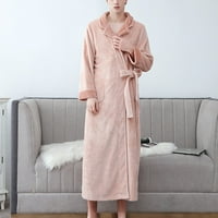 Obloge za žene Odrasle domaće nošenje Flannel Nightcown Long Coral baršunastog ogrtač ružičasta L, AC1454
