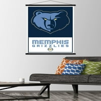 Memphis Grizzlies - Logo zidni poster sa drvenim magnetskim okvirom, 22.375 34