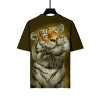 Majice za životinje za muškarce Loose Fit 3D grafički tees kratki rukav casual crewneck trendi ljetna