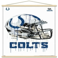 Indianapolis Colts - zidni Poster za šlemove sa drvenim magnetnim okvirom, 22.375 34